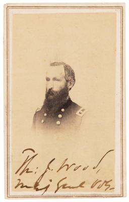 Lot #588 Thomas J. Wood Signed Photograph - Union General and Commander at the Battle of Chickamauga - Image 1