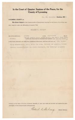 Lot #345 Prohibition: 1923 Liquor Manufacture Indictment Document - Image 2