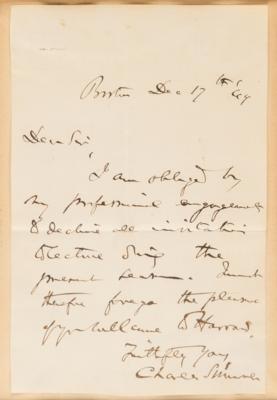 Lot #359 Charles Sumner Civil War-Dated Autograph Letter Signed - Image 2