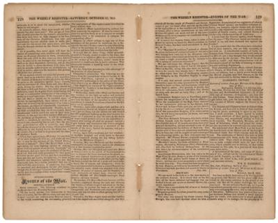 Lot #532 War of 1812: The Weekly Register (October 23, 1813) - Image 2