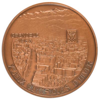 Lot #3134 Grenoble 1968 Winter Olympics Bronze Participation Medal - Image 1