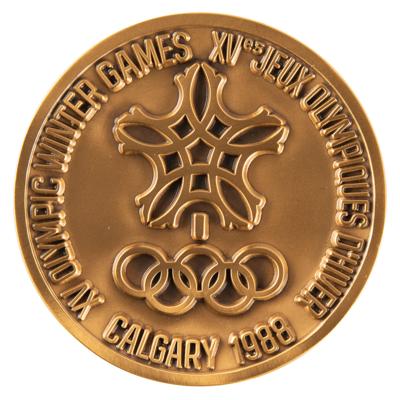 Lot #3144 Calgary 1988 Winter Olympics Bronze Participation Medal - From the Collection of IOC Member James Worrall - Image 1
