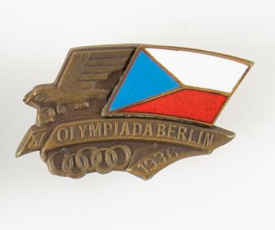 Lot #3224 Berlin 1936 Summer Olympics Czechoslovak NOC Pin - Image 1