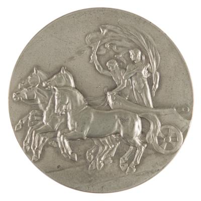 Lot #3121 Stockholm 1912 Olympics Pewter Participation Medal - Image 1