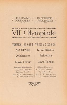 Lot #3252 Antwerp 1920 Olympics Daily Program - Image 2