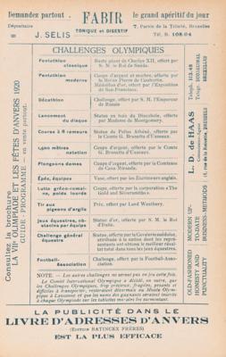 Lot #3252 Antwerp 1920 Olympics Daily Program - Image 3