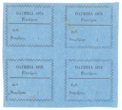 Lot #3272 Athens 1870 Zappas Olympics Tickets (4) - Image 1