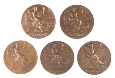 Lot #3044 Paris 1900 Exposition Universelle (5) Non-Athletic Award Medals - Image 2