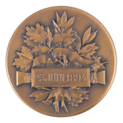 Lot #3297 Paris 1894 First Olympic Congress Bronze Commemorative Medal - Image 1