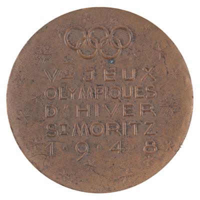 Lot #3128 St. Moritz 1948 Winter Olympics Bronze Participation Medal - Image 2