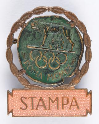 Lot #3188 Rome 1960 Summer Olympics Press Badge