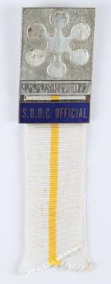 Lot #3203 Sapporo 1972 Winter Olympics Organizing Committee Official Badge - Image 1
