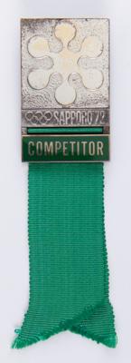 Lot #3205 Sapporo 1972 Winter Olympics Competitor Badge - Image 1