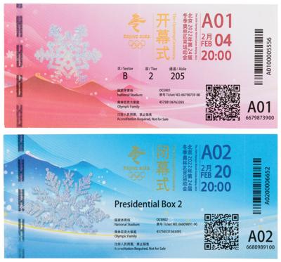 Lot #3279 Beijing 2022 Winter Olympics Opening and Closing Ceremony Tickets - Image 1
