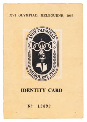 Lot #3214 Melbourne 1956 Summer Olympics ID Booklet - Image 1