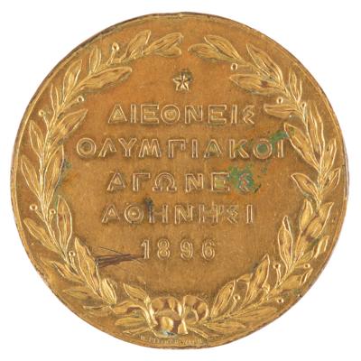 Lot #3114 Athens 1896 Olympics Gilt Bronze Participation Medal - Image 2