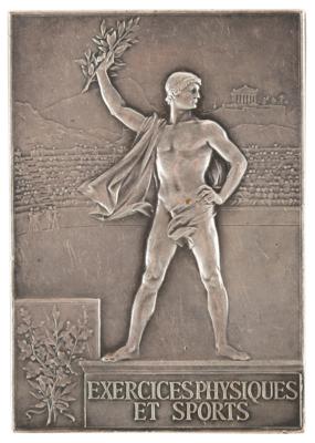Lot #3045 Paris 1900 Olympics Silvered Bronze Winner's Medal for Physical Exercises - Image 2