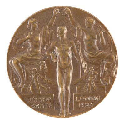 Lot #3051 London 1908 Olympics Bronze Winner's Medal for Shooting - Image 1