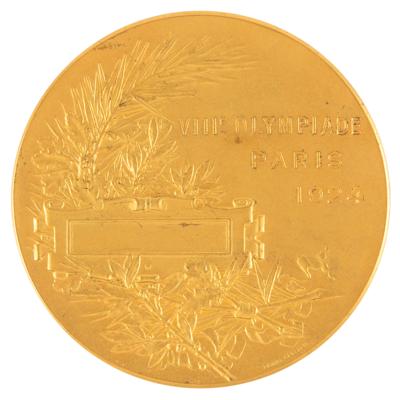 Lot #3309 Paris 1924 Summer Olympics Gilt Official Commemorative Medal - Image 2