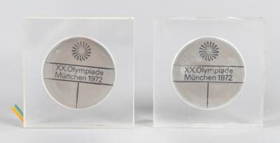Lot #3137 Munich 1972 Summer Olympics (2) Steel Participation Medals - Image 1