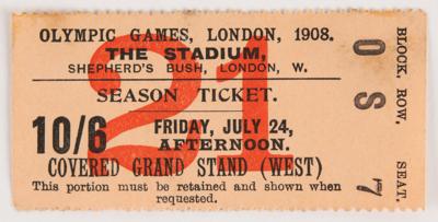 Lot #3273 London 1908 Olympics Ticket