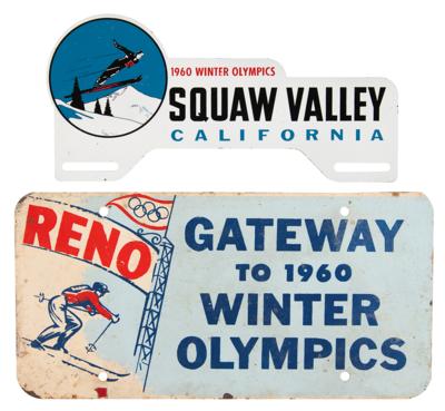 Lot #3346 Squaw Valley and Reno 1960 Winter Olympics Souvenir License Plates - Image 1