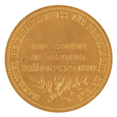 Lot #3056 Berlin 1916 Summer Olympic Trials Gold-Plated Bronze Winner's Medal [Canceled Games] - Image 2