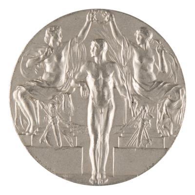 Lot #3053 Stockholm 1912 Olympics Aluminum Souvenir Winner's Medal - Image 1