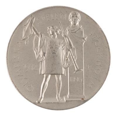 Lot #3053 Stockholm 1912 Olympics Aluminum Souvenir Winner's Medal - Image 2