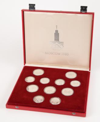 Lot #3363 Moscow 1980 Summer Olympics (28) Silver Coin Set - Image 1