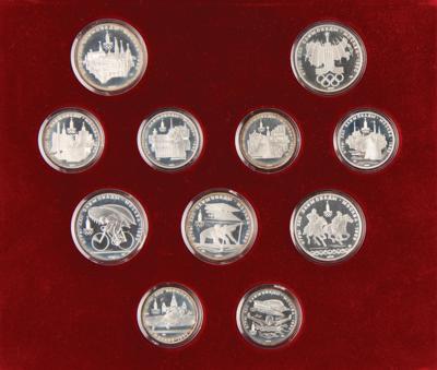 Lot #3363 Moscow 1980 Summer Olympics (28) Silver Coin Set - Image 2