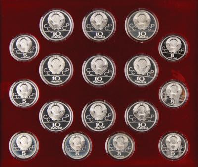 Lot #3363 Moscow 1980 Summer Olympics (28) Silver Coin Set - Image 5