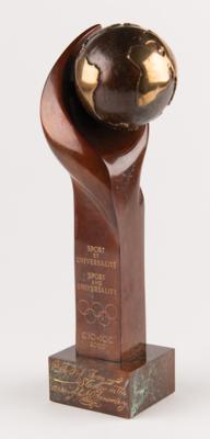 Lot #3293 International Olympic Committee (IOC) 'Sport and Universality' Marble-and-Bronze Sculpture Award by Rosa Serra - Image 1