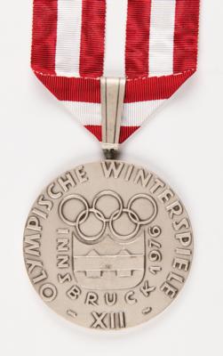 Lot #3090 Innsbruck 1976 Winter Olympics Silver Winner's Medal for Ice Hockey - Image 3