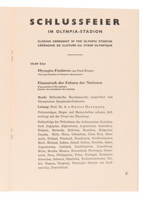 Lot #3254 Berlin 1936 Summer Olympics 'Closing Ceremony' Program - Image 3