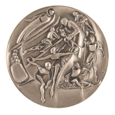 Lot #3139 Lake Placid 1980 Winter Olympics Nickel-Silver Participation Medal - Image 1