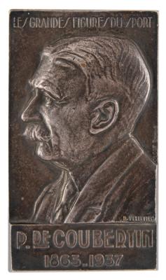 Lot #3298 Pierre de Coubertin Silvered Bronze Plaque - Image 1