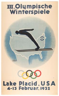 Lot #3237 Lake Placid 1932 Winter Olympics Poster (German) - Image 1