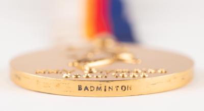 Lot #3098 Seoul 1988 Summer Olympics 'Exhibition Sport' Gold Winner's Medal for Badminton - Image 5