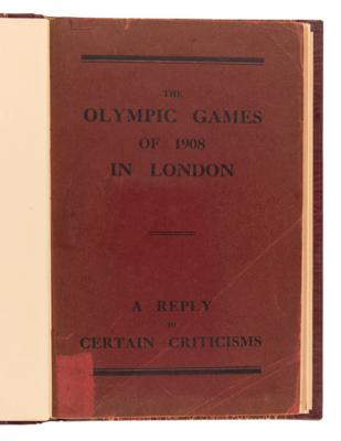 Lot #3300 London 1908 Olympics: A Reply to Certain Criticisms Book - Image 2