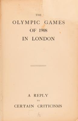 Lot #3300 London 1908 Olympics: A Reply to Certain Criticisms Book - Image 3