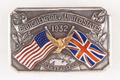 Lot #3316 United States and Great Britain 1932 Track and Field Championships Belt Buckle - Image 1
