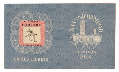 Lot #3262 London 1948 Summer Olympics (8) Programs for Athletics with Matching (8) Ticket Stubs - Image 2