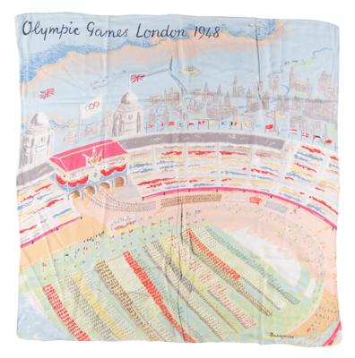 Lot #3337 London 1948 Summer Olympics (2) Souvenir Scarves - Image 2