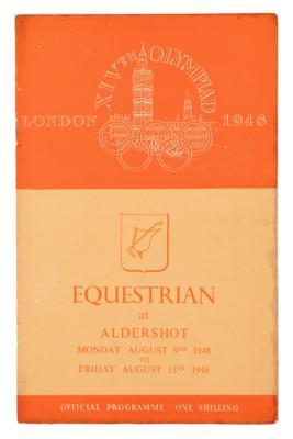 Lot #3179 London 1948 Summer Olympics Equestrian Official's Badge and Program - Image 2
