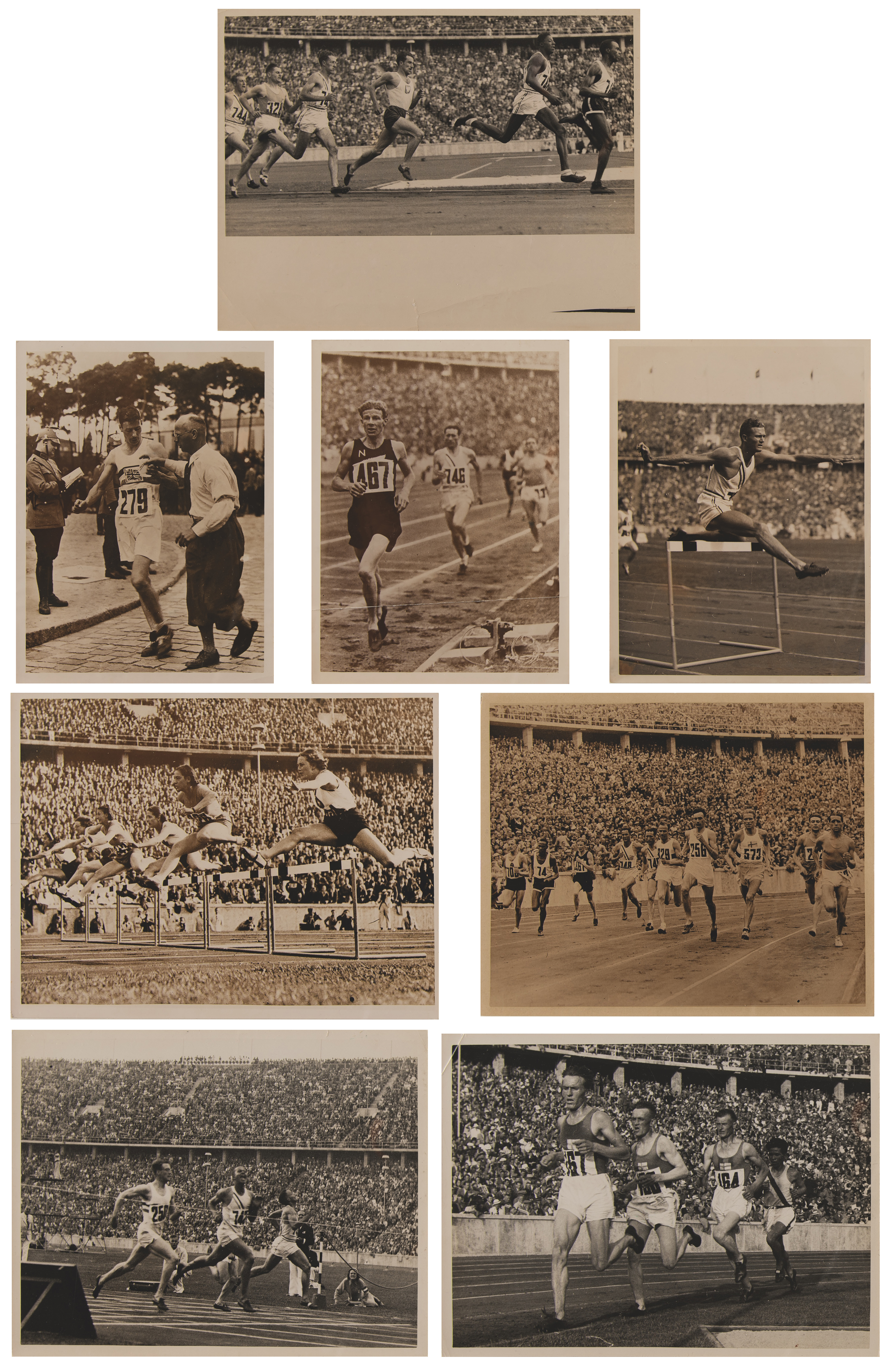 Lot #3328 Berlin 1936 Summer Olympics (8) Track Event Photographs - Image 1