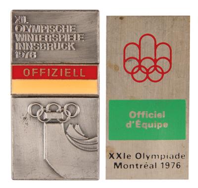 Lot #3211 Montreal and Innsbruck 1976 Summer and Winter Olympics (2) Official's Badges - Image 1