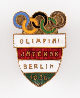 Lot #3177 Berlin 1936 Summer Olympics Hungarian NOC Team Badge - Image 1