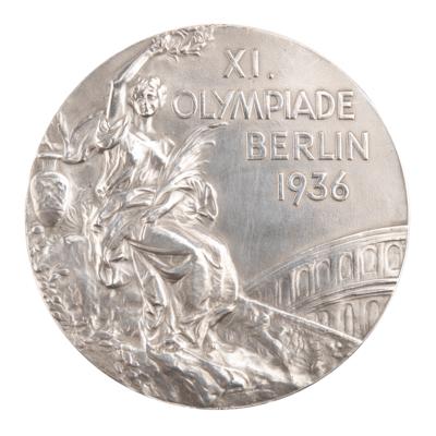 Lot #3068 Berlin 1936 Summer Olympics Silver Winner's Medal, with Other Medals and Trophies from the Collection of Equestrian Johan Jacob Greter - Image 2