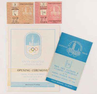 Lot #3261 London 1948 Summer Olympics Opening and Closing Ceremony Programs and Ticket Stubs - Image 1